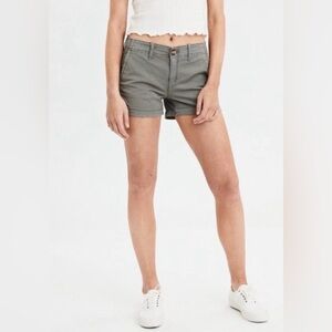 Hollister Women's Boyshort Low Rise Olive Shorts 3